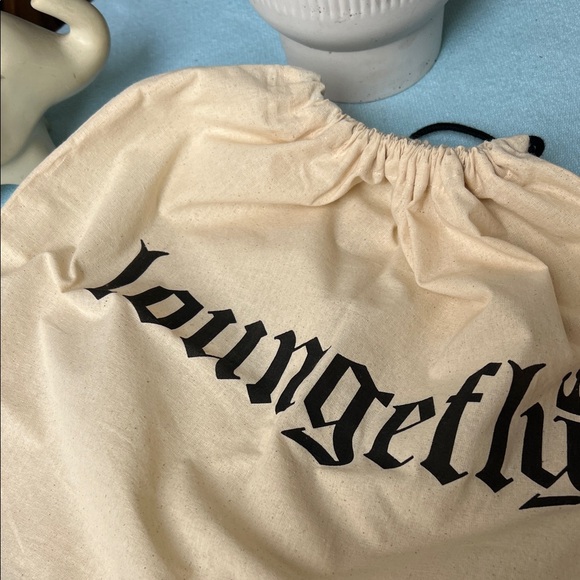 Loungefly Tan Drawstring Pouch with Black Logo - Picture 6 of 7